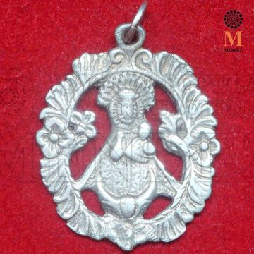 Medalla Virgen de Nieva Plata de ley. Plata envejecida 925 ml.