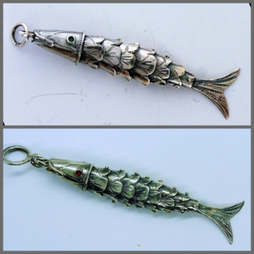 PEZ ARTICULADO Amuleto pez articulado en plata de ley
